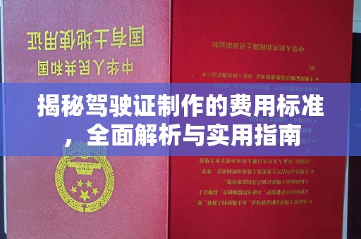 芦竹揭秘驾驶证制作的费用标准，全面解析与实用指南