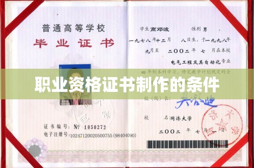 芦竹职业资格证书制作的条件