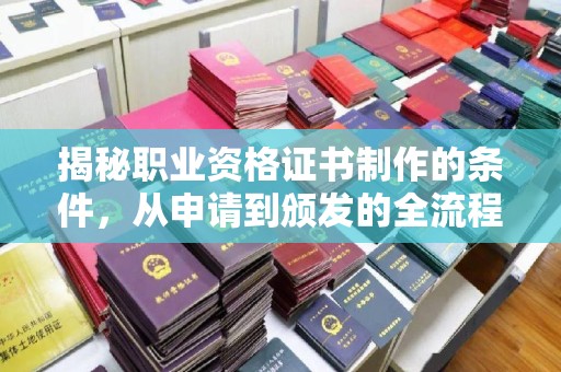 芦竹揭秘职业资格证书制作的条件，从申请到颁发的全流程解析