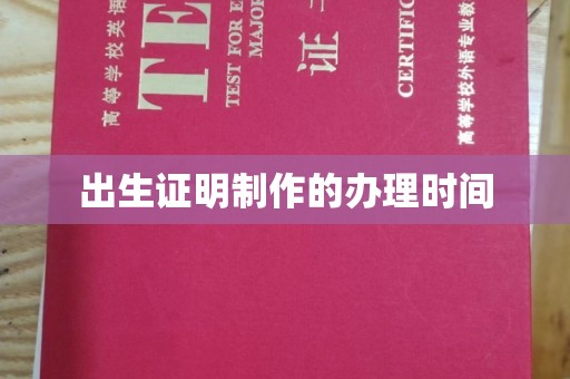 芦竹出生证明制作的办理时间