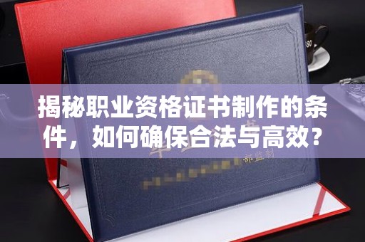 芦竹揭秘职业资格证书制作的条件，如何确保合法与高效？