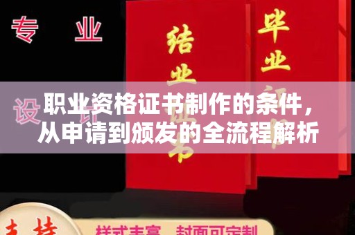芦竹职业资格证书制作的条件，从申请到颁发的全流程解析