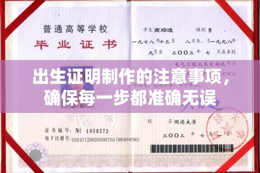 芦竹出生证明制作的注意事项，确保每一步都准确无误