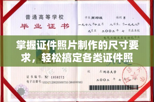 芦竹掌握证件照片制作的尺寸要求，轻松搞定各类证件照