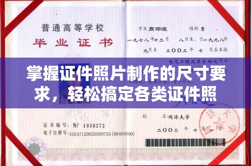 芦竹掌握证件照片制作的尺寸要求，轻松搞定各类证件照