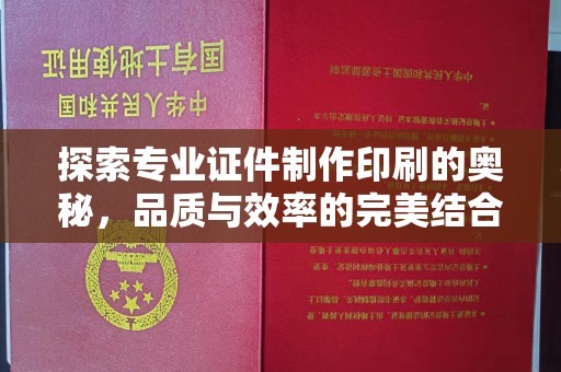 芦竹探索专业证件制作印刷的奥秘，品质与效率的完美结合