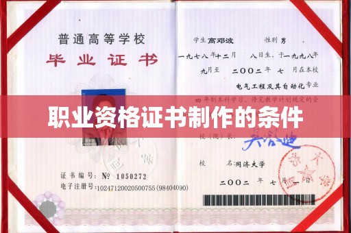 芦竹职业资格证书制作的条件